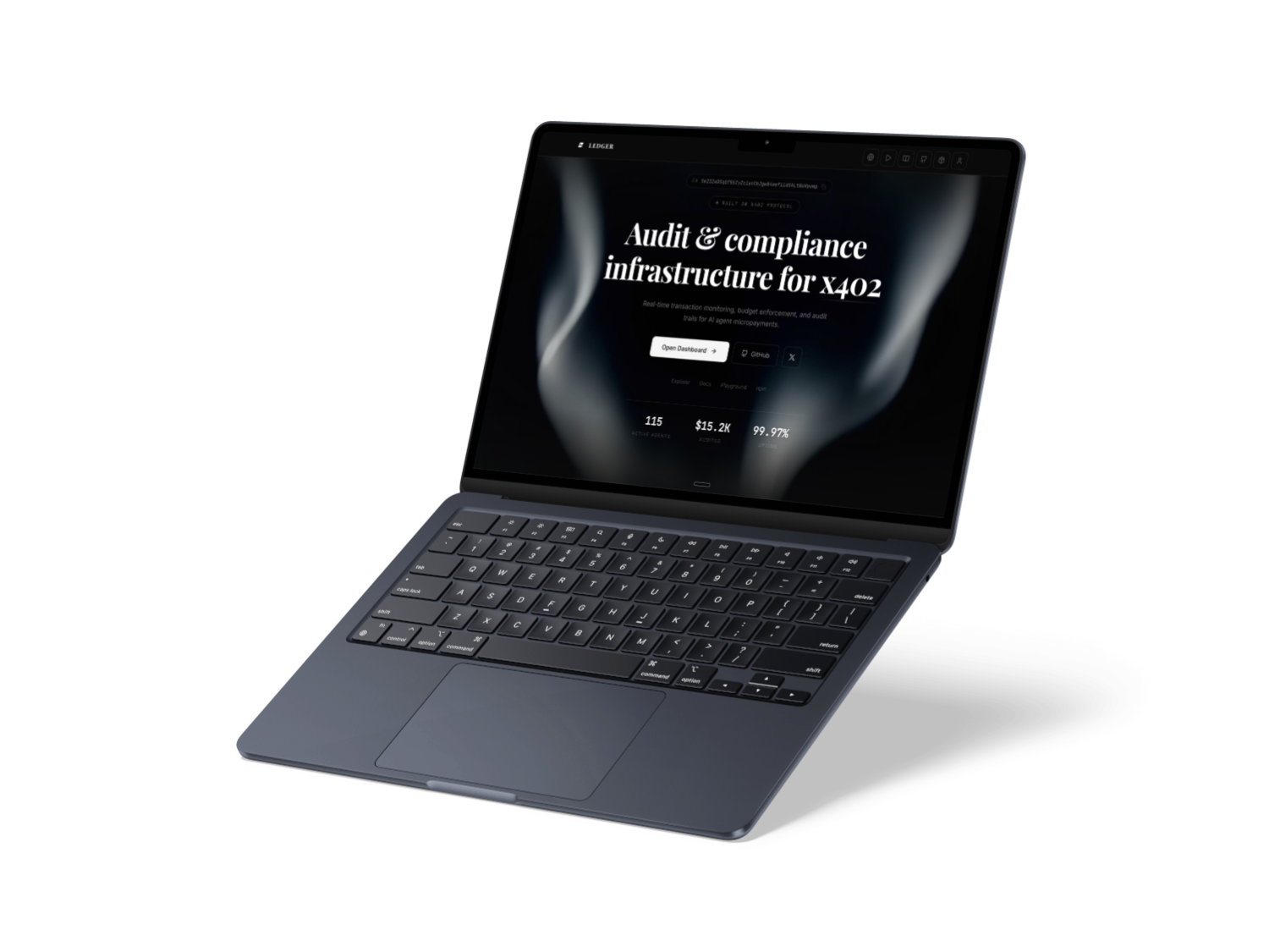 Ledger dashboard on MacBook
